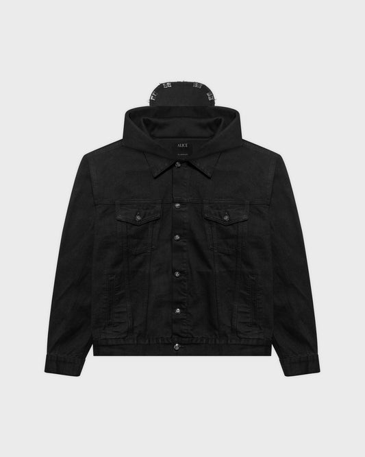 PALLADIUM HOODED TRUCKER JACKET (JET BLACK)