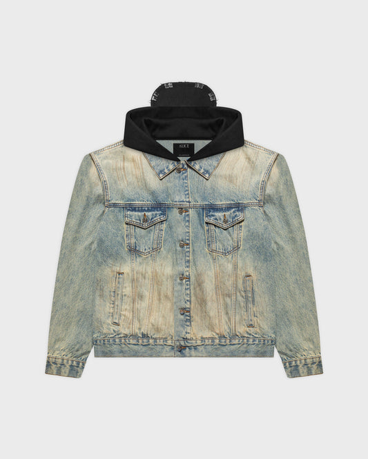 PALLADIUM HOODED TRUCKER JACKET (GARAGE WASH)