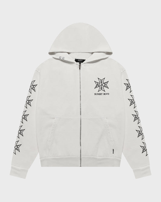 GODSTAR ZIP HOODIE SUNSET BLVD EDITION (WHITE)