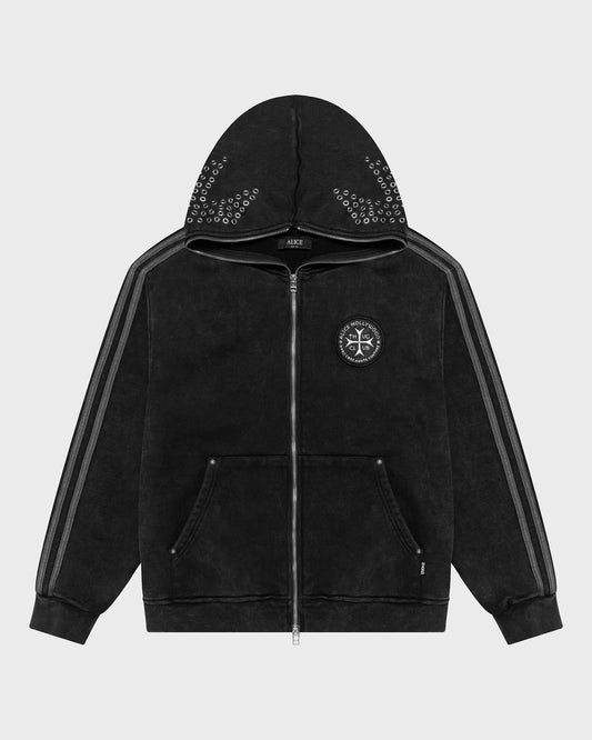 THUG CLUB ZIP HOODIE (BLACK)