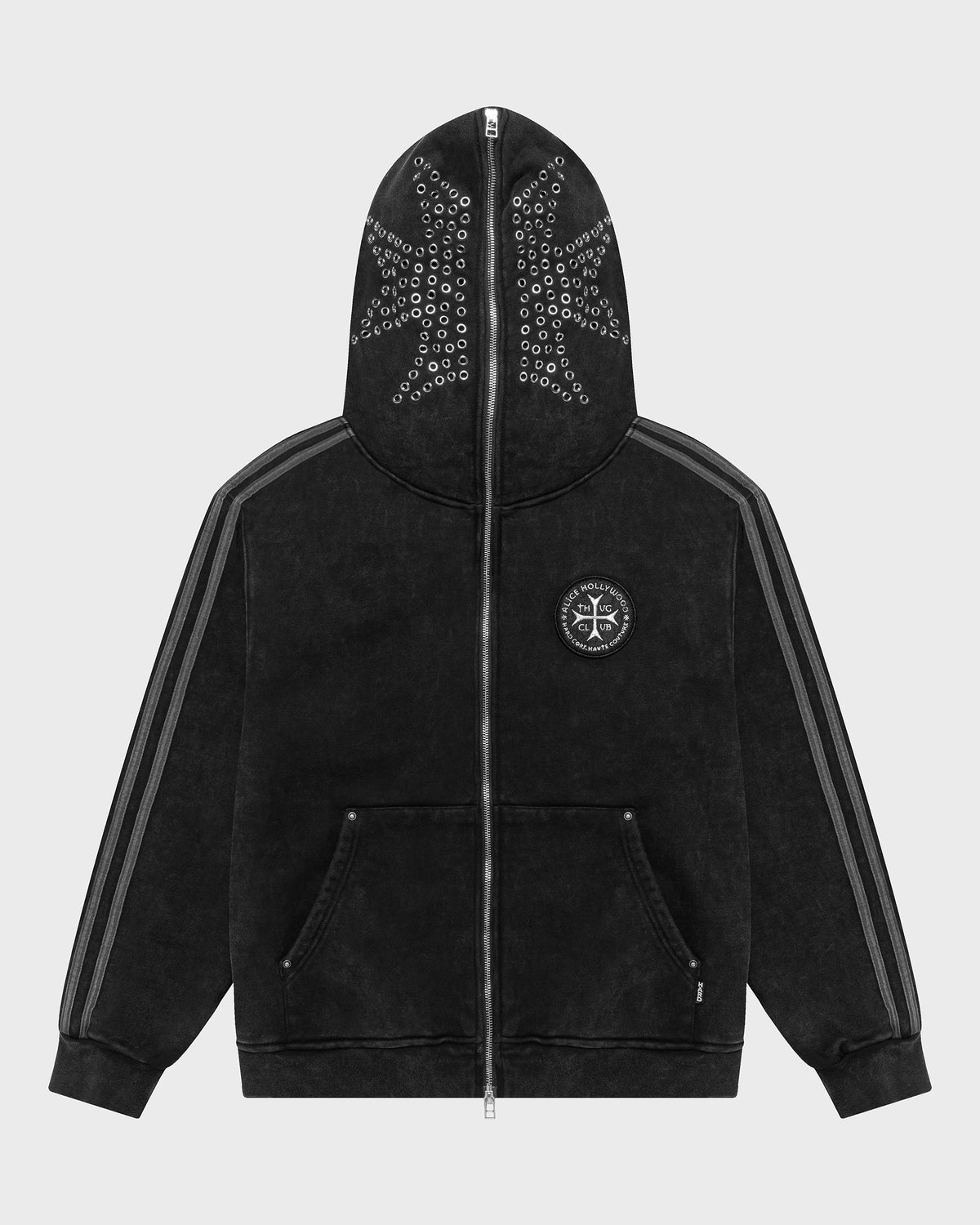 THUG CLUB ZIP HOODIE (BLACK)