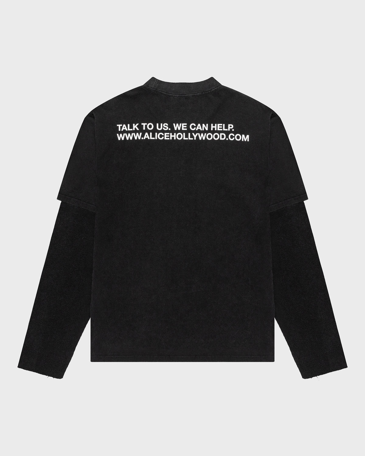 THUG CLUB LAYERED LONGSLEEVE T-SHIRT (BLACK)
