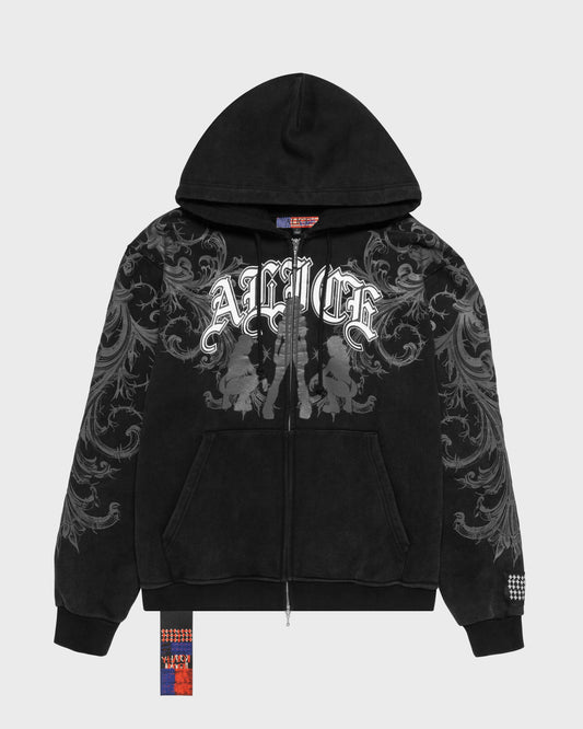 ALICE/KSUBI ZIP-UP HOODIE (BLACK)
