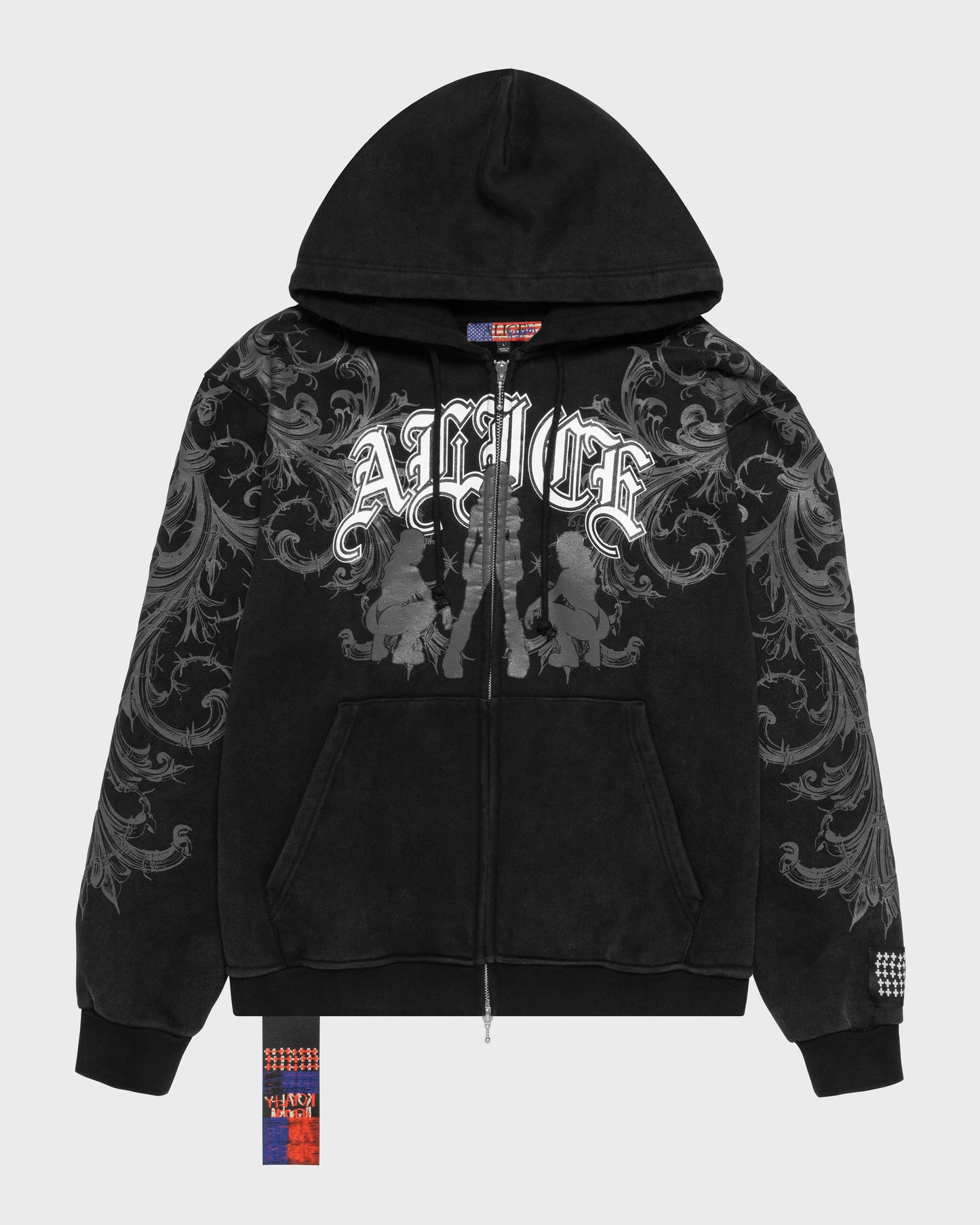 ALICE/KSUBI ZIP-UP HOODIE (BLACK)