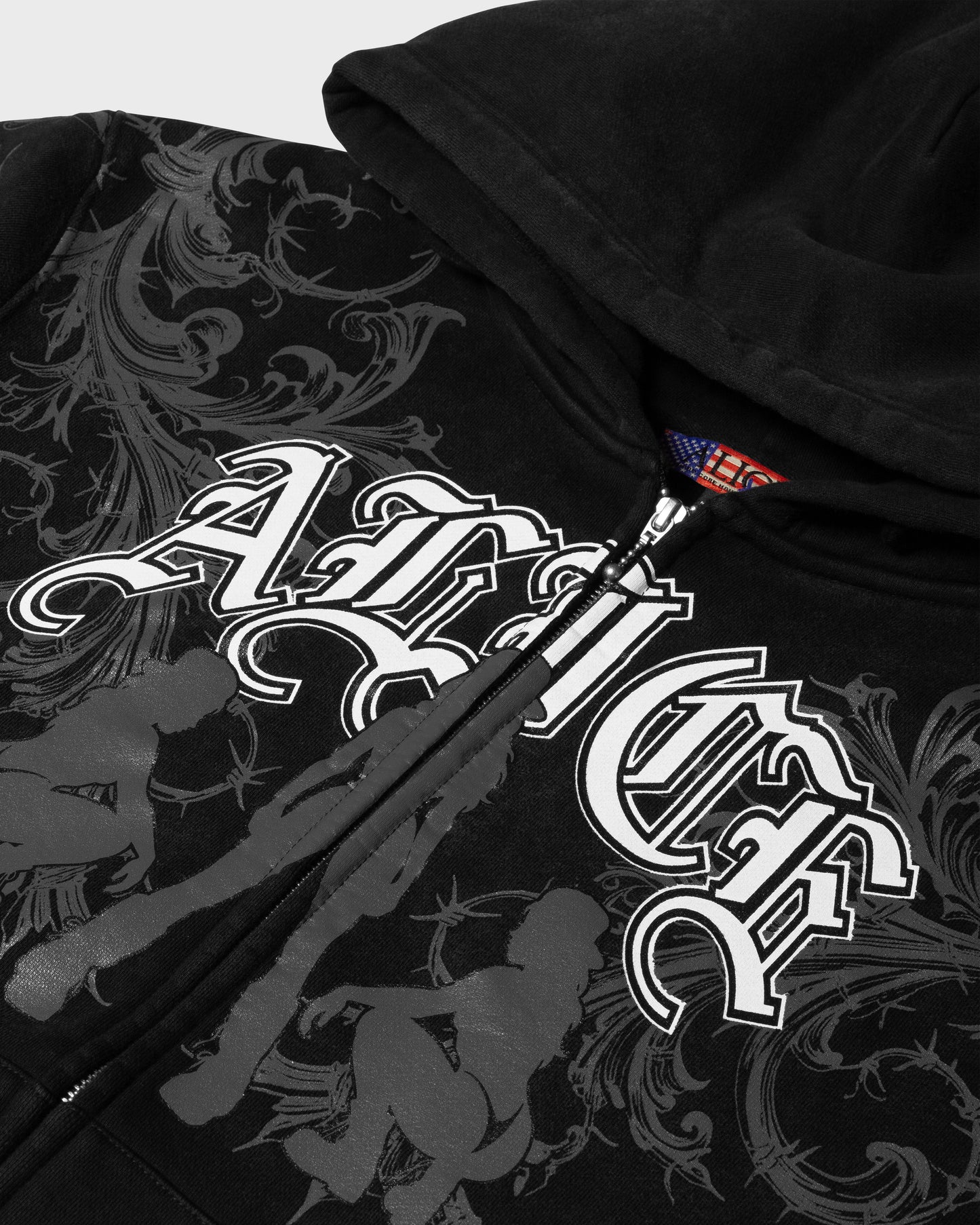 ALICE/KSUBI ZIP-UP HOODIE (BLACK)
