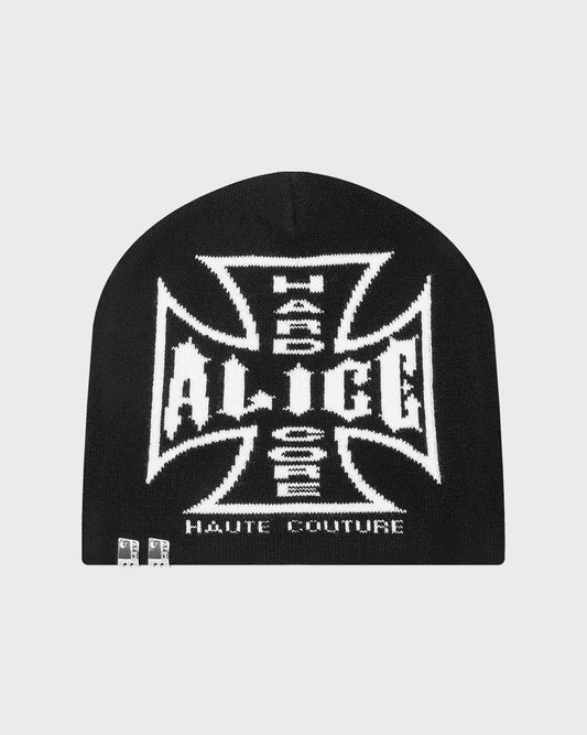 SINGLE CROSS MOTO BEANIE (BLACK)