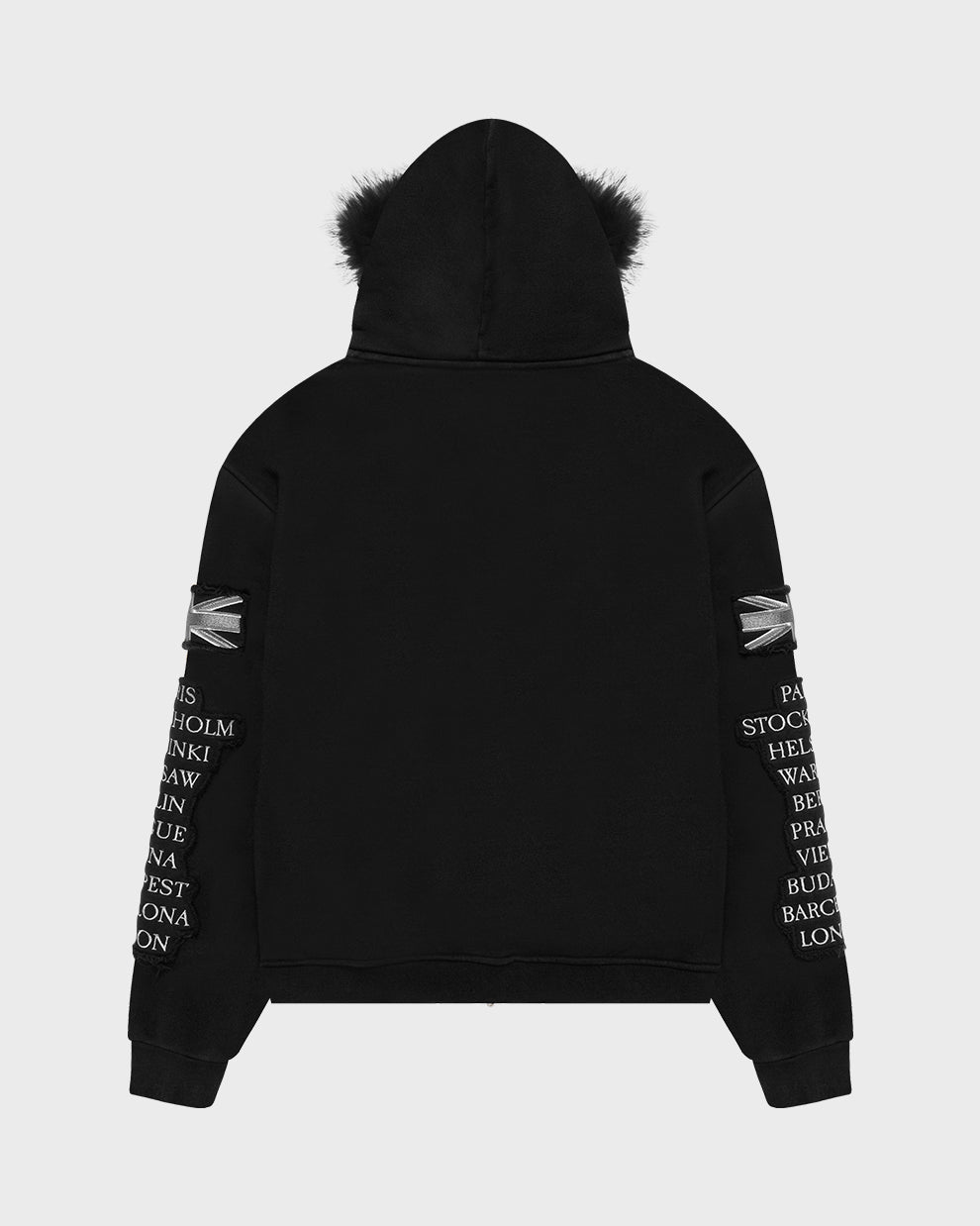 EUROTRIP PATCHED ZIP HOODIE (BLACK)