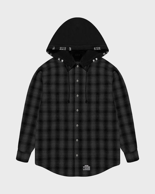 OVERSIZED HOODED FLANNEL (DARK)
