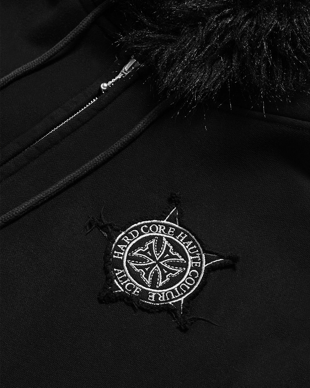 EUROTRIP PATCHED ZIP HOODIE (BLACK)