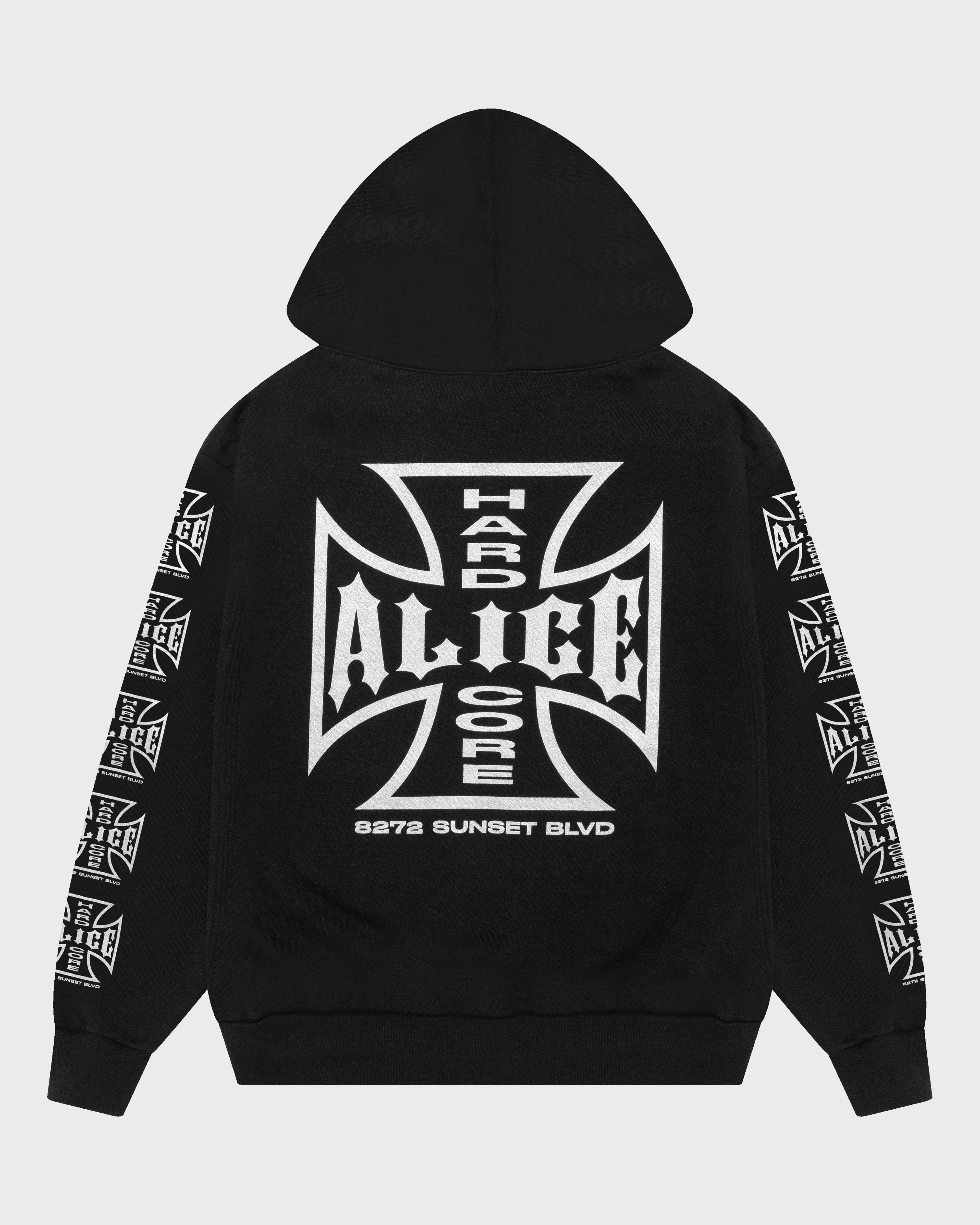SUNSET BLVD. ZIP-UP HOODIE (BLACK) – ALICE HOLLYWOOD