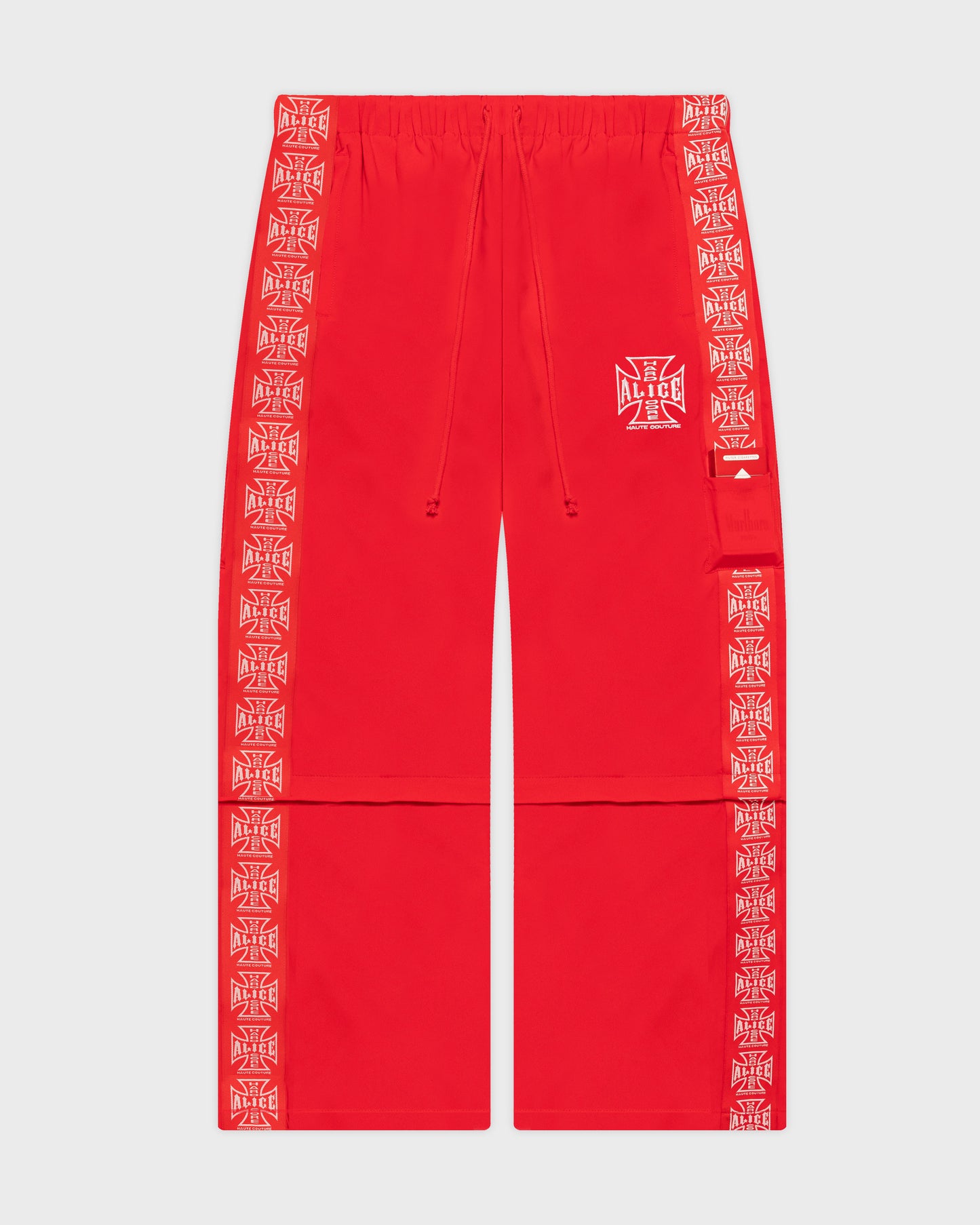 MOTO COUTURE HYBRID TRACK PANTS (RED)