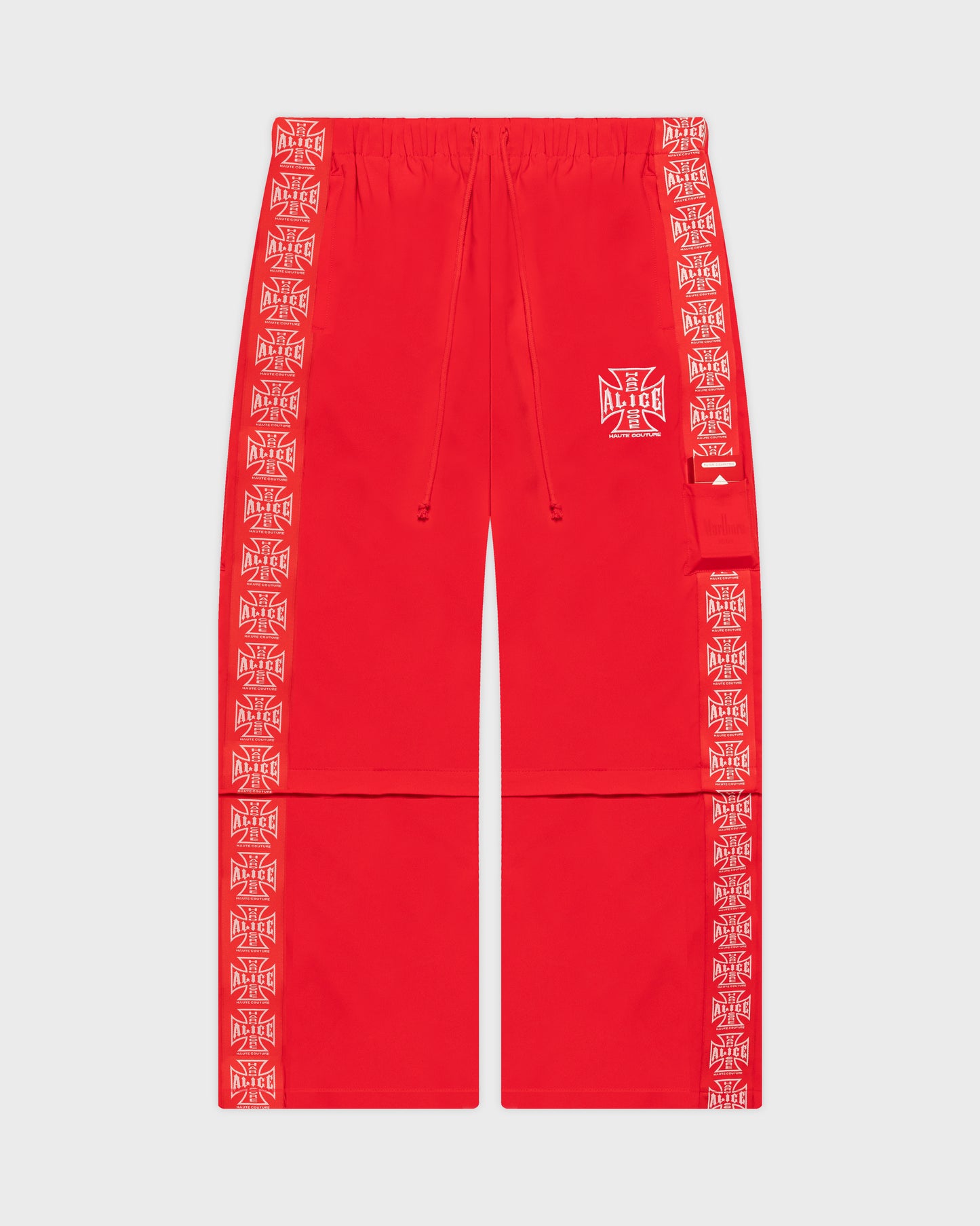 MOTO COUTURE HYBRID TRACK PANTS (RED)