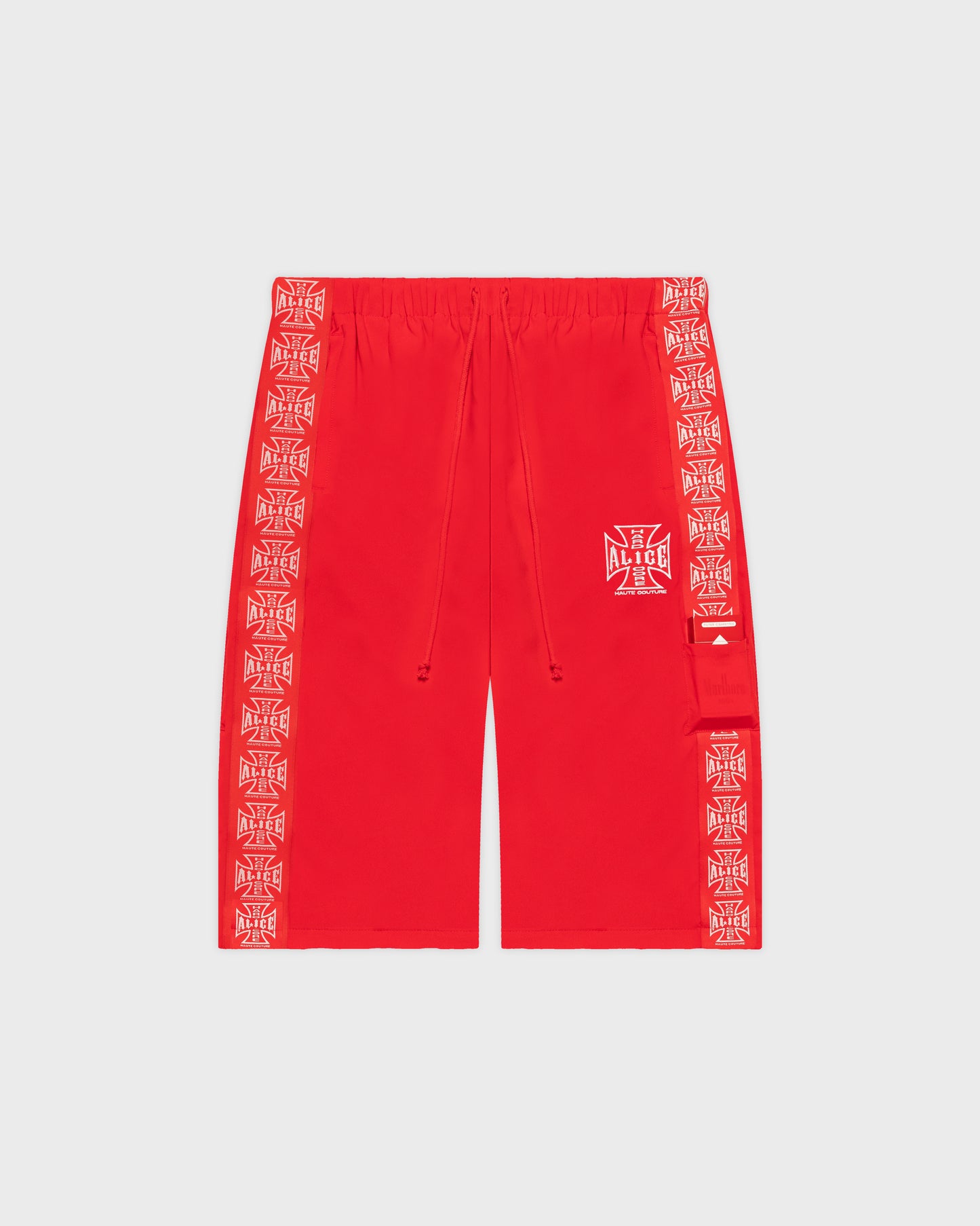 MOTO COUTURE HYBRID TRACK PANTS (RED)