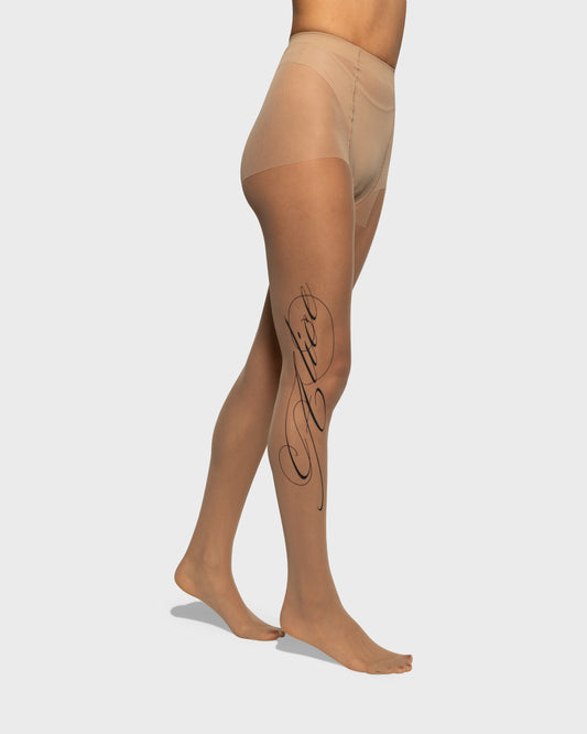 ENTH SCRIPT TIGHTS (NUDE)